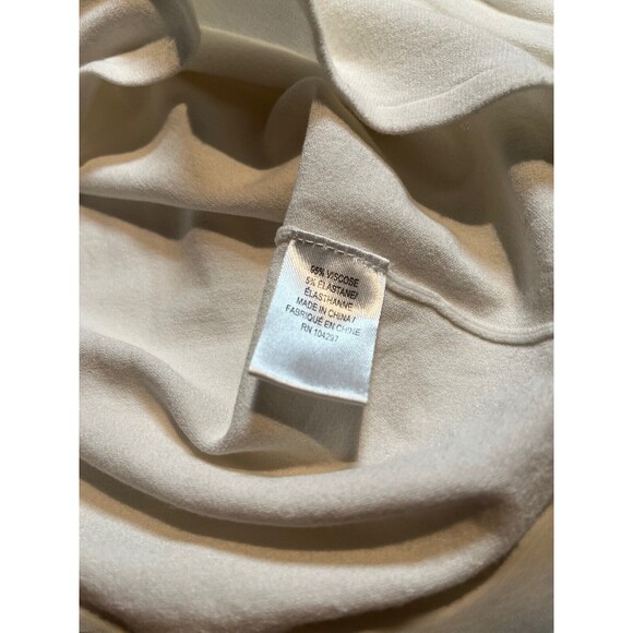 Milly White Sweater Top Knit Cold Shoulder Long Sleeve Ruffled Collar Feminine M - Picture 13 of 16